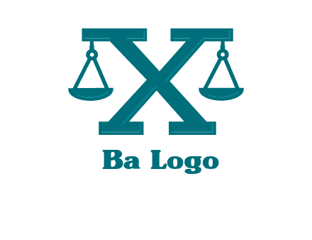 legal scale on letter X logo