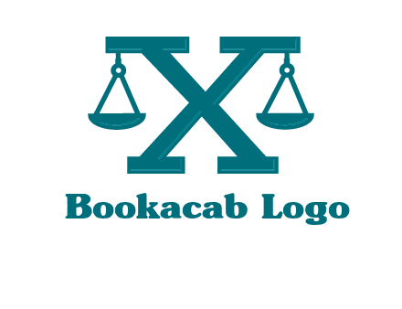 legal scale on letter X logo