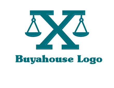 legal scale on letter X logo