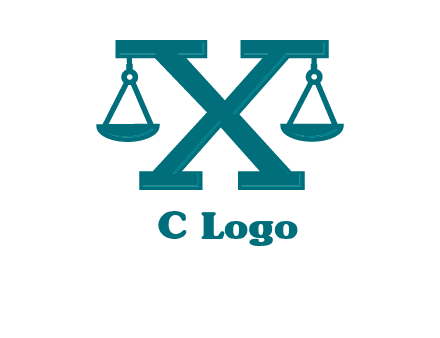 legal scale on letter X logo