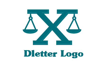 legal scale on letter X logo