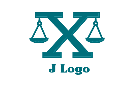 legal scale on letter X logo