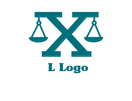 legal scale on letter X logo