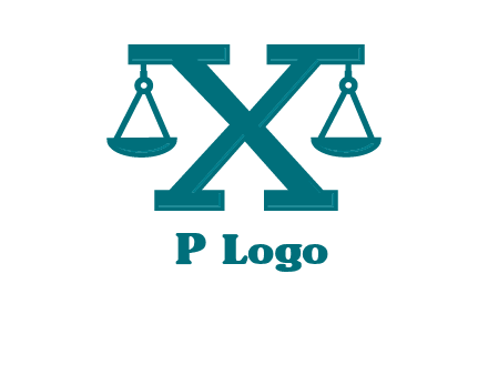 legal scale on letter X logo