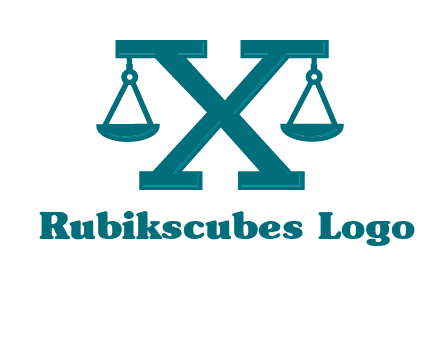 legal scale on letter X logo