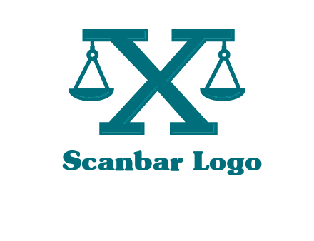 legal scale on letter X logo