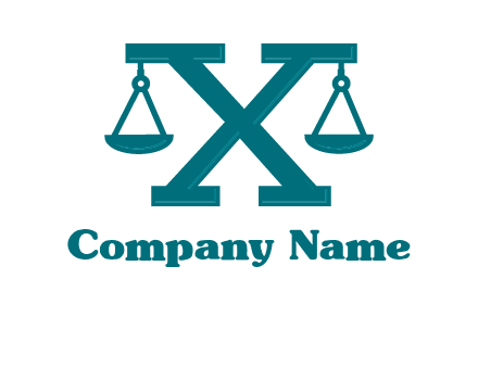 legal scale on letter X logo