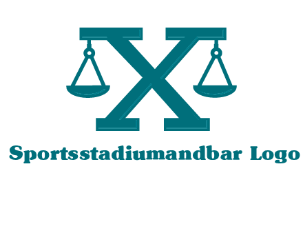 legal scale on letter X logo