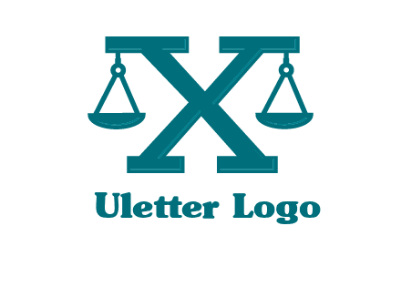 legal scale on letter X logo