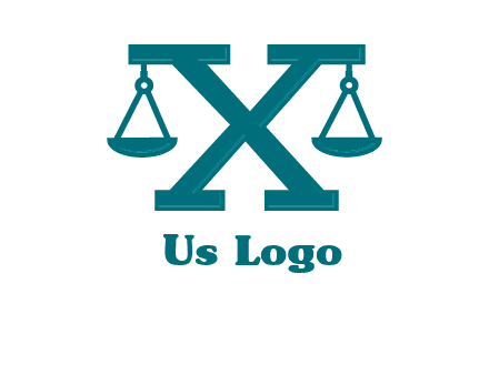 legal scale on letter X logo