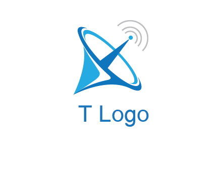 satellite dish with signals communication logo