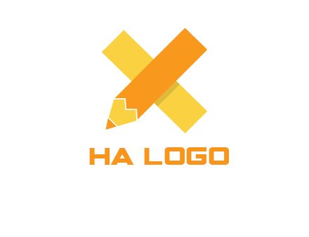 letter x pencil logo