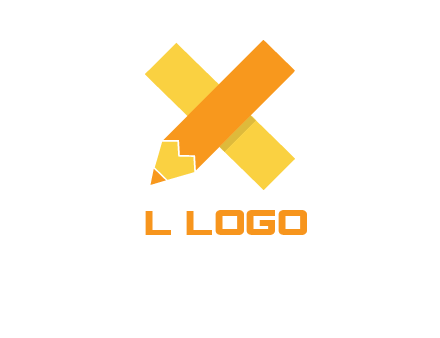 letter x pencil logo