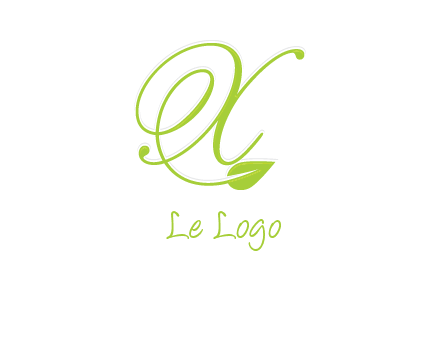 letter X with leaf logo