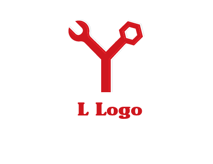 wrench on letter Y logo