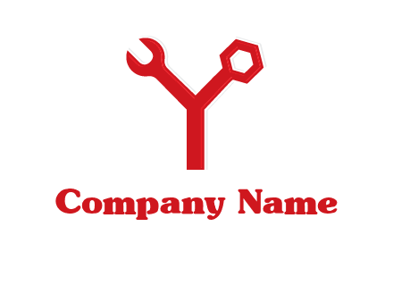 wrench on letter Y logo