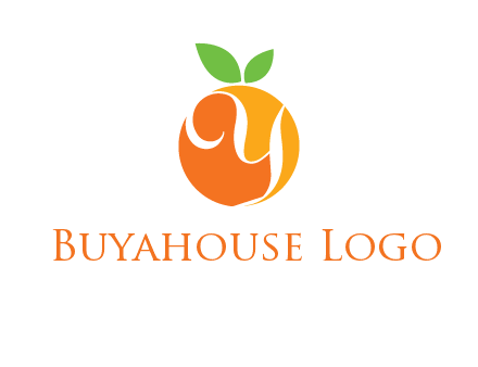 letter Y in orange fruit logo