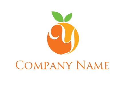 letter Y in orange fruit logo