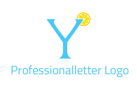 letter Y looking like glass with lemon