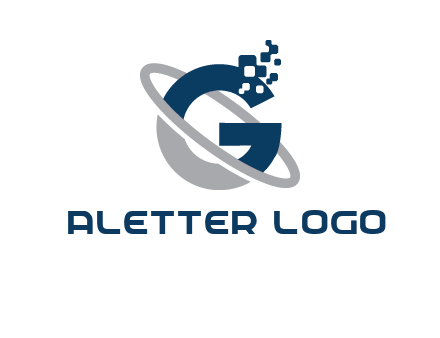 globe Letter G with pixels logo