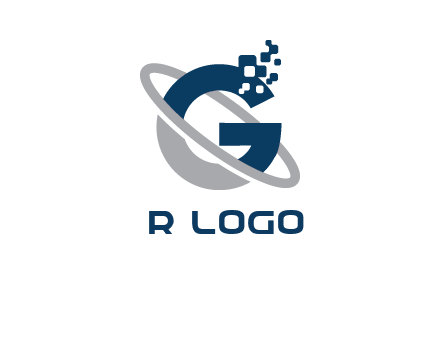 globe Letter G with pixels logo