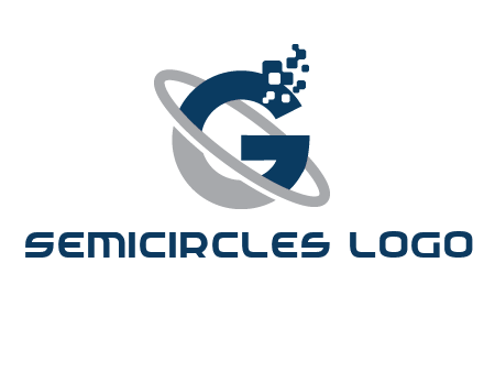 globe Letter G with pixels logo