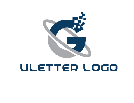 globe Letter G with pixels logo