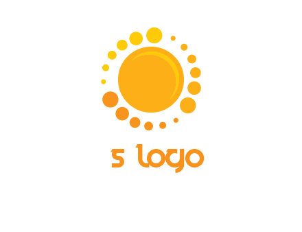 dots around sun logo