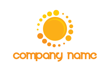 dots around sun logo