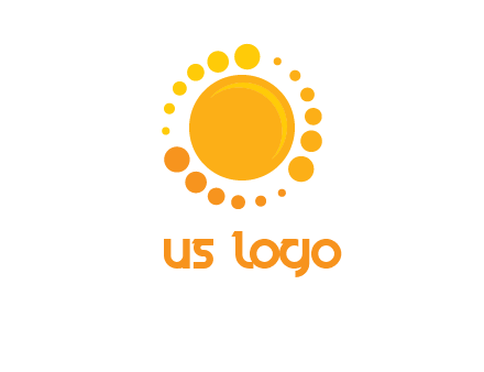 dots around sun logo