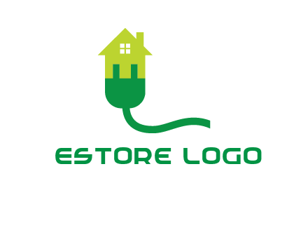 eco house with plug logo