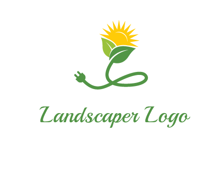 plug with leaf and sun logo