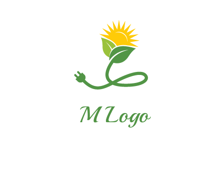 plug with leaf and sun logo