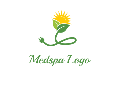 plug with leaf and sun logo