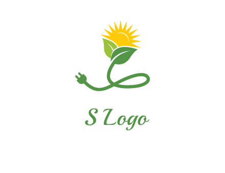 plug with leaf and sun logo