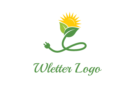 plug with leaf and sun logo