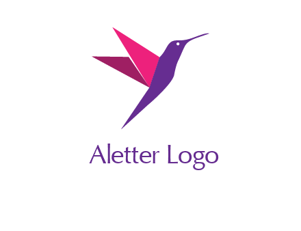 origami hummingbird logo