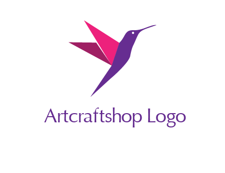 origami hummingbird logo