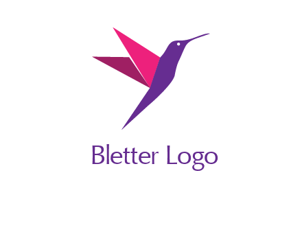 origami hummingbird logo