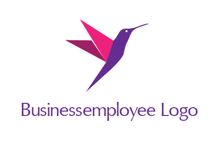 origami hummingbird logo