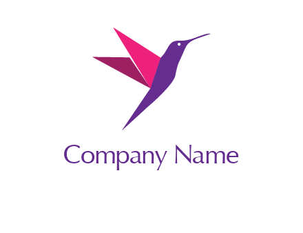 origami hummingbird logo