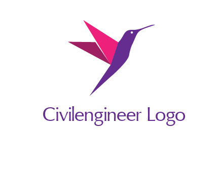 origami hummingbird logo