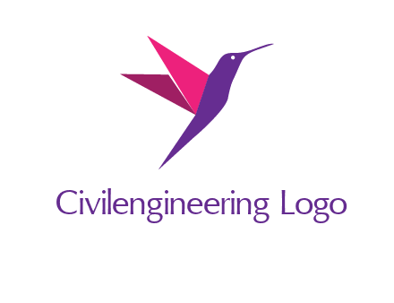 origami hummingbird logo