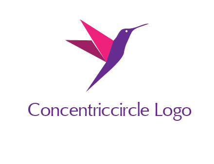 origami hummingbird logo