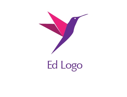 origami hummingbird logo