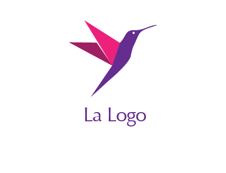 origami hummingbird logo