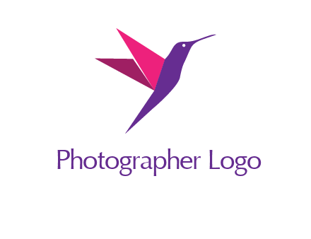 origami hummingbird logo