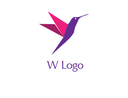 origami hummingbird logo