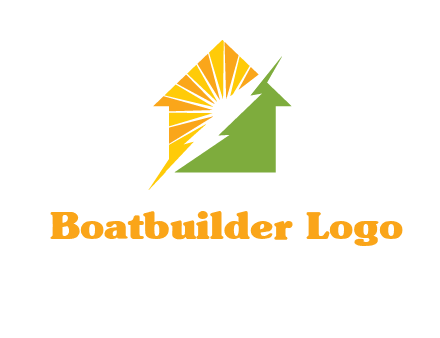 Lighting bolt House Logo