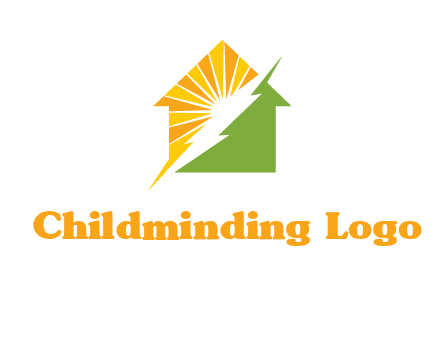 Lighting bolt House Logo